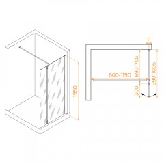 Душевое ограждение RGW Walk In WA-051 70 351005173-11