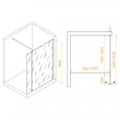 Душевое ограждение RGW Walk In WA-051Gb 120 351005123-16