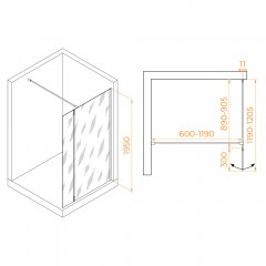 Душевое ограждение RGW Walk In WA-051W 90 351005193-15