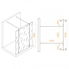 Душевое ограждение RGW Walk In WA-052W 100 35105210-15