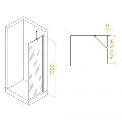 Душевое ограждение RGW Walk In WA-102Gb 60 351010206-16