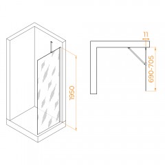 Душевое ограждение RGW Walk In WA-110Gb 70 351011007-16