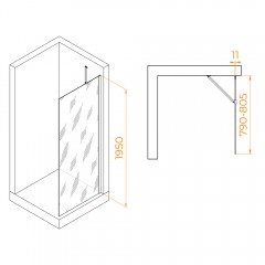 Душевое ограждение RGW Walk In WA-110Gb 80 351011008-16