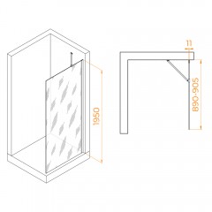 Душевое ограждение RGW Walk In WA-110Gb 90 351011009-16