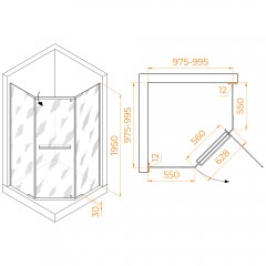 Душевое ограждение RGW Passage PA-82B 100x100 41088200-14