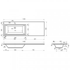 Раковина Style Line Estetus Даллас 1400x482 L СС-00002433