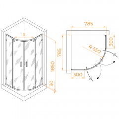 Душевое ограждение RGW Classic CL-55B 80x80 72095588-14