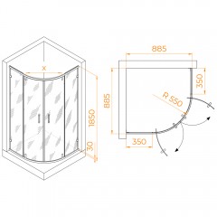 Душевое ограждение RGW Classic CL-55B 90x90 72095599-14