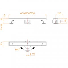 Трап душевой RGW SDR-08B 600 21210860-014