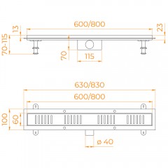 Трап душевой RGW SDR-34B 600 64213460-04