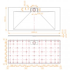 Поддон из стеклопластика RGW SMC TKS-Gr 200x90 553802920-12