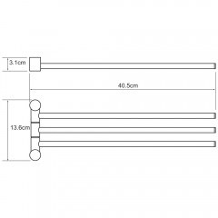 Полотенцедержатель тройной поворотный WasserKRAFT K-1033BRUSHED GOLD
