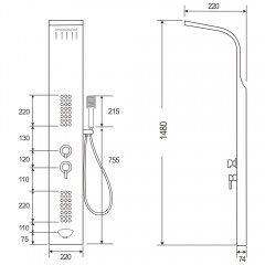 Душевая панель Cerutti Celia BR CT10405