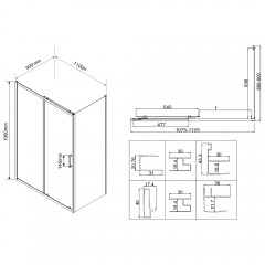 Душевое ограждение Vincea City VSR-5CT9011CLB