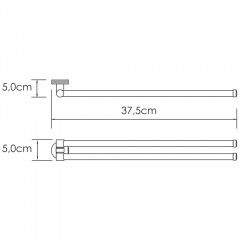 Держатель полотенец двойной WasserKRAFT Tauber K-64431