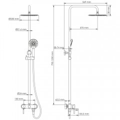 Душевая система WasserKRAFT Wern A14201