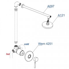 Душевая система встраиваемая WasserKRAFT Wern A12497