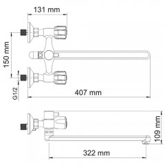 Смеситель универсальный WasserKRAFT Amper 2902L