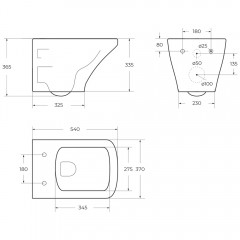 Унитаз подвесной BelBagno Sela BB3201CHR-MB+BB3201SC-MB безободковый