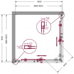 Душевой угол BelBagno Marino MARINO-A-2-90-C-NERO