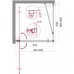 Душевой угол BelBagno Marmi MARMI-AH-1-60/90-C-Cr