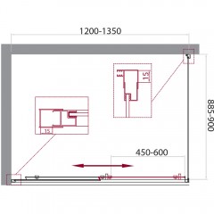 Душевое ограждение BelBagno Unique UNIQUE-AH-1-120/135-90-C-Cr