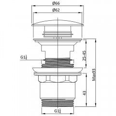 Донный клапан Vincea DPU-1B01BG