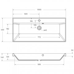 Раковина мебельная BelBagno BB1000/450-LV-ART-AST-NERO