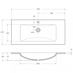 Раковина мебельная BelBagno BB1010/465-LV-VTR-BL