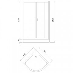 Душевая кабина Royal Bath Fato RB90HK-T-BL