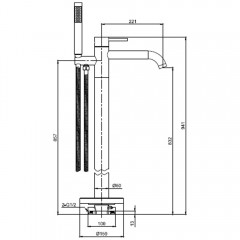 Смеситель для ванны напольный AQUAme Siena AQM6218GM