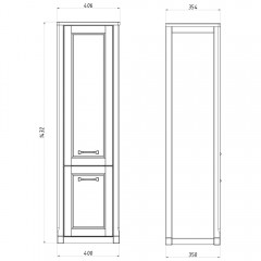 Пенал ASB-Woodline Толедо 40 белый патина серебро массив ясеня