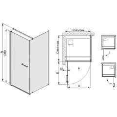 Душевой уголок Sanplast KNDJ-PRIII-80x90-S