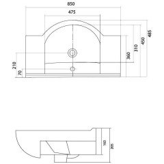 Тумба с раковиной Акватон Аттика 85 1A0590K0AT010