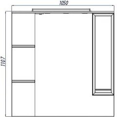 Зеркало-шкаф Акватон Эмили 105 R 1A008602EM01R