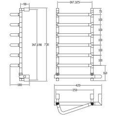 Полотенцесушитель водяной Margaroli Vela 588-6 DX/SX BOX