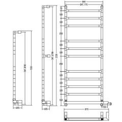 Полотенцесушитель водяной Margaroli Sereno 584-8 (775) BOX с полкой