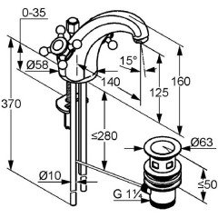 Смеситель для раковины Kludi Adlon 510100520