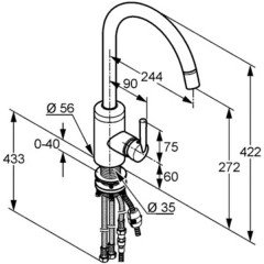 Смеситель для кухни Kludi Steel 38851F660