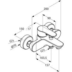 Смеситель для ванны Kludi Objekta 326530575