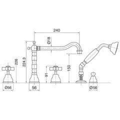 Смеситель для ванны Migliore Princeton BN.PRN-880