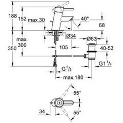 Смеситель для умывальника Grohe Concetto 32204001