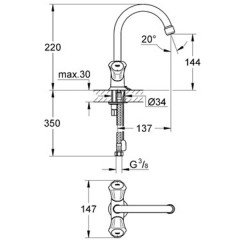 Смеситель для умывальника Grohe Costa L 21374001