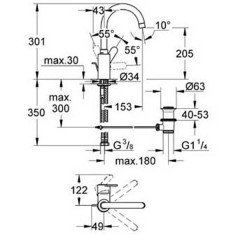 Смеситель для умывальника Grohe Eurostyle Cosmopolitan 23043002