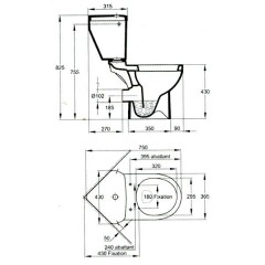 Унитаз Jacob Delafon Odeon Up E4702-00/18557К-00 + E4741-00 угловой