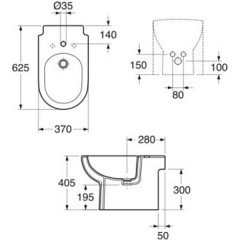 Биде Gustavsberg Artic 4100 напольное