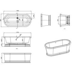 Ванна акриловая Burlington London Round E18