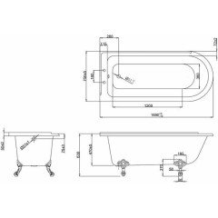 Ванна акриловая Burlington Hampton Left E13+E11