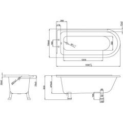 Ванна акриловая Burlington Hampton Left E13+E9