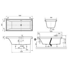 Ванна акриловая Villeroy & Boch Squaro UBQ180SQR2V-96